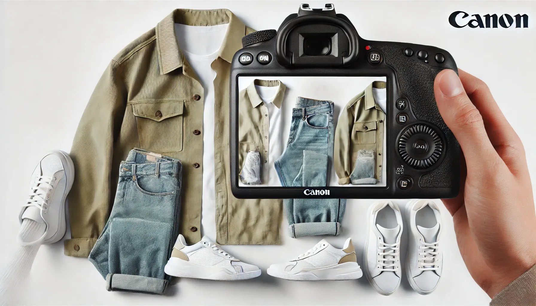 Khaki pants paired with a stylish black top