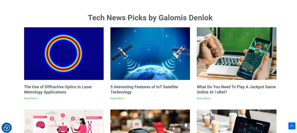 Shortengine com tech news picks with colorful topic thumbnails.